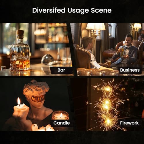 5-in-1 Torch Lighter with V-Shape Shear, Punch, Holder, and Draw Enhancer, Triple Windproof Flame, All-in-one Lighter with Multi-Functional Accessory, Refillable Butane Lighter with Gift Box for Men - Image 7