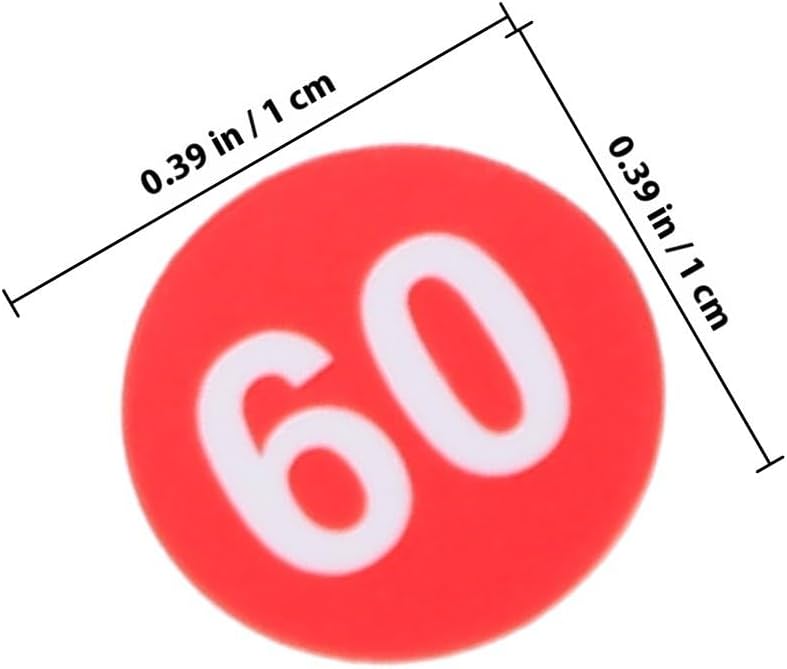 100 Sheets Number Labels 1-100 Red White 10mm Self Adhesive