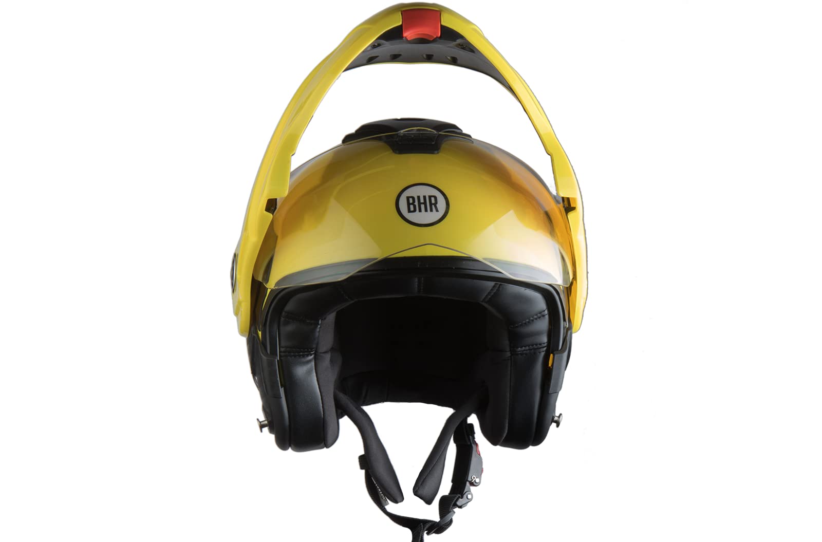 BHR Casco Modulare Moto 807 REVERSE | Casco Moto Integrale Omologato ECE con funzione Flip-Up 180° | Casco Moto Modulare Uomo & Donna con Sgancio Micrometrico | GIALLO | M