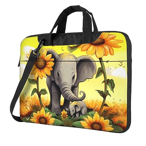 Sacoche pour ordinateur portable imprimé éléphant aux finitions soignées