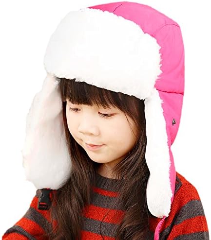 飛行帽 キッズ 冬 帽子 耳あて付き パイロットキャップ 子供 ジュニア 防寒帽子 フライトハット モコモコ キッズ帽子 スキー帽子 ウィンター 防寒対策 防風保温 アウトドア キャップ 女の子 スポーツ 超安い品質 男の子 暖かいグッズ ローズレッド