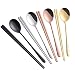 Buyer Star 4 Set Chopsticks Spoon Set, 4 Color Reusable Metal Stainless Steel Korean Chopstix Spoon Set Christmas Gift