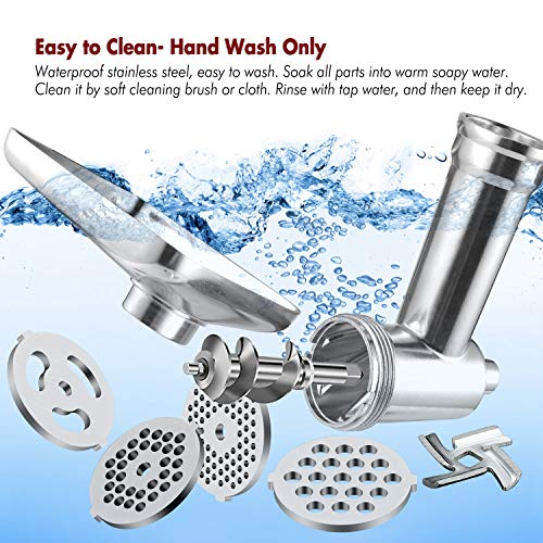 Food Meat Grinder Attachment Compatible for KitchenAid Stand Mixers and Cuisinart Stand Mixers SM-50BC, SM-50R, SM-50TQ, SM-50BL, SM-50BK