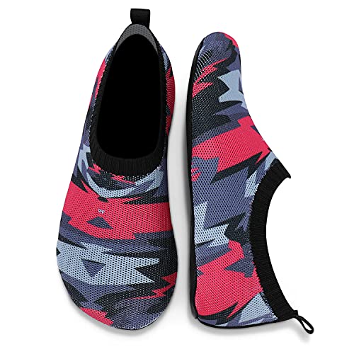 Image of ANLUKE Water Shoes for Women Men Quick-Dry Swim Shoes for Pool & Beach | Breathable knit upper with a flexible barefoot feel; ideal for pool, beach, swim, yoga or slippers.