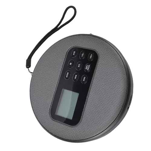 YUEHISY Tragbarer CD-Player mit Bluetooth, Wiederaufladbare Stereo-Doppellautsprecher für CDs, MP3-Musik-Discs, Kompakt mit LCD-Display und Anti-Skip