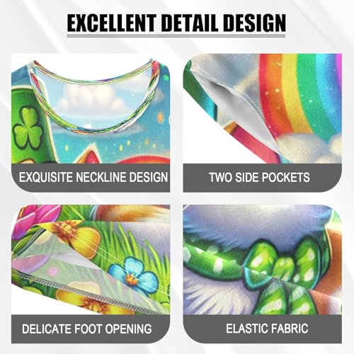 Cat St Patricks Hat Pajama Set Short Sleeve PJ Set Cotton Summer Pajamas Sleepwear Soft 5Y4