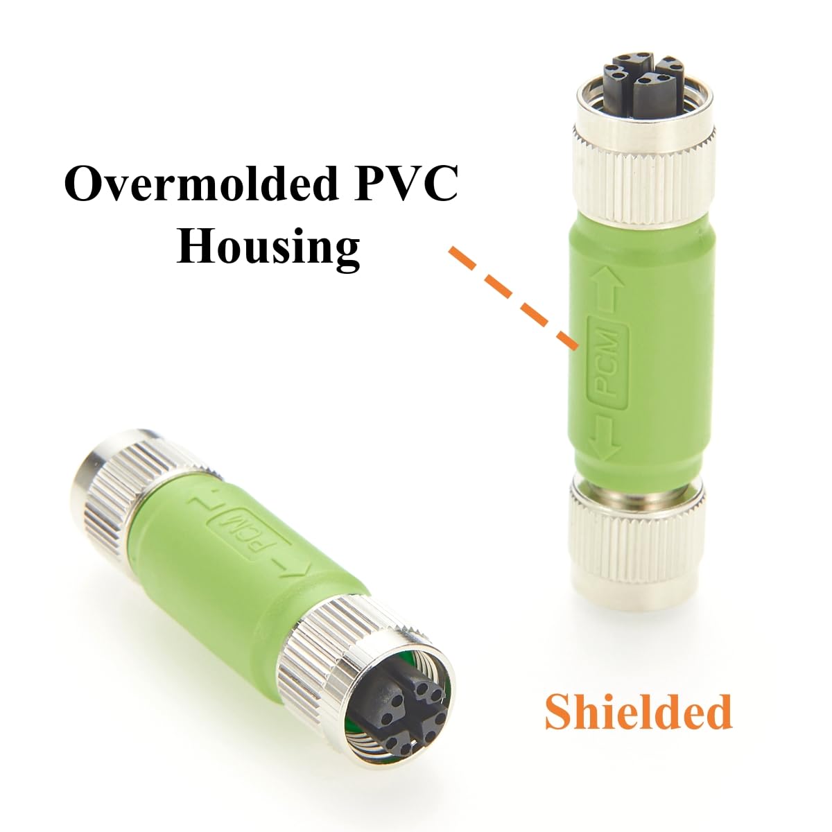 M12 X Code 8 Pin Cat5e Ethernet Connector 1000Mbps Female to Female Inline Coupler IP67 Gigabit Network Gender Changer Shielded for PROFINET, EtherNet/IP, Modbus TCP (1PCS)