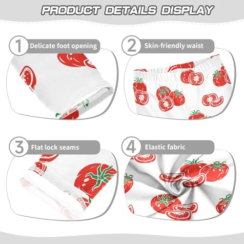 Slice of Tomato and Red Tomatoes Girls Leggings,Workout Leggings for Girls Toddler Athletic Leggings Size for 3-10T3