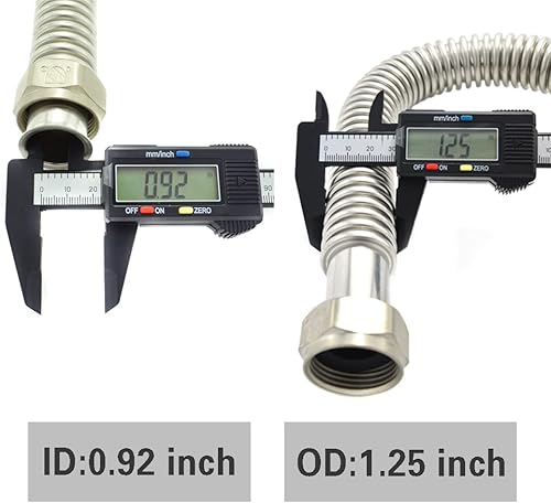 Miniatura 7 de TT FLEX Conector de calentador de agua corrugado de acero inoxidable flexible para calentador de agua, suavizador de agua, 34 pulgadas FIP x 34