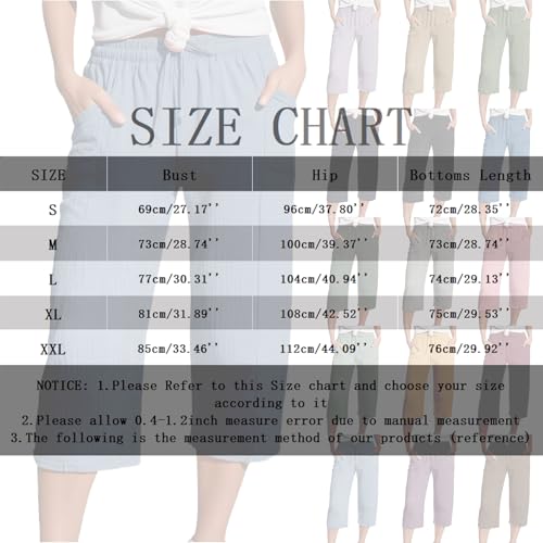 Pantalon d'été en lin femme ample décontracté chic - 3