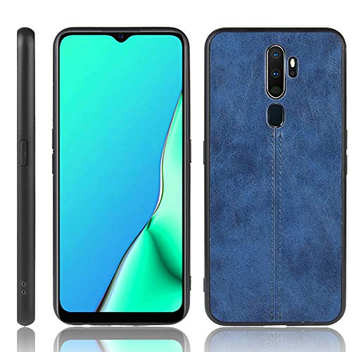 Generic Compatible with Oppo A1x 5G Case,Compatible with Oppo A5 (2020) / A9 (2020) PU Leather Texture Shockproof 3 in 1 (PU+PC+TPU) Camera Protection Cover Blue