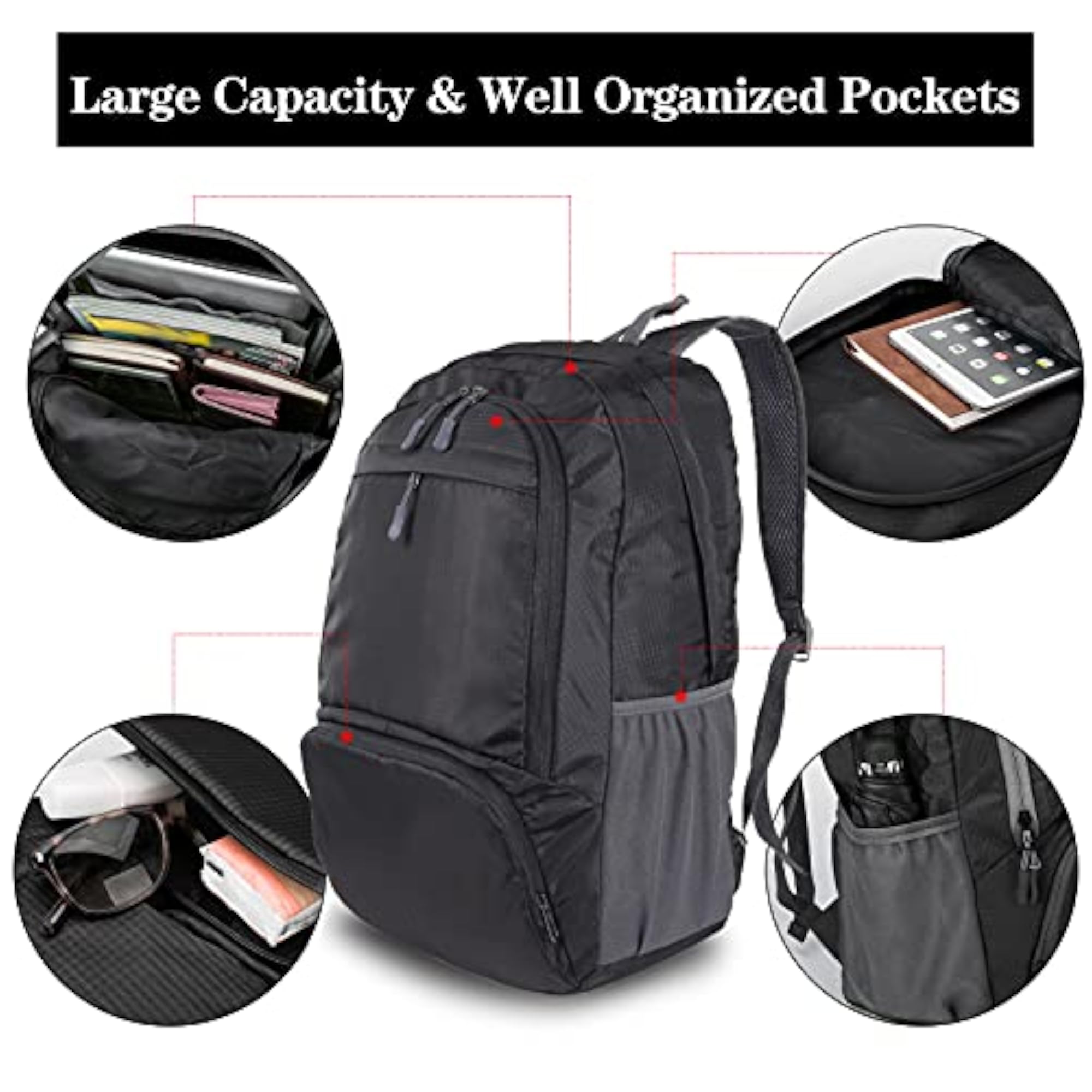 Lightweight Foldable Packable Rucksack for Outdoor Use