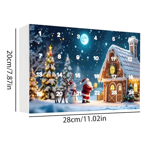 Calendrier de compte à rebours de 24 jours pour décoration de cheminée et table de Noël