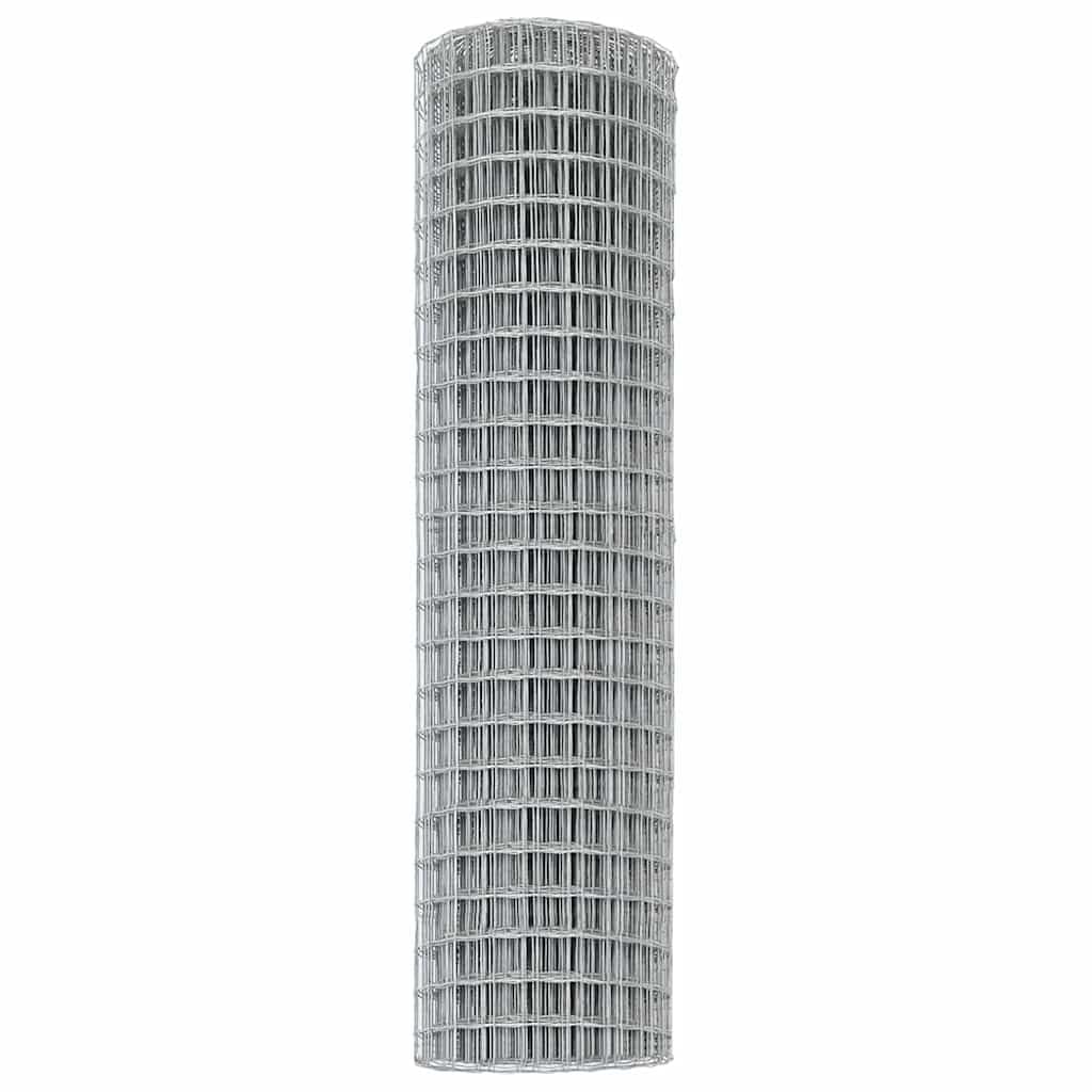 Srebrne ogrodzenie euro, 1 x 10 m, żelazo ocynkowane ogniowo, wytrzymała granica ogrodowa, trwałe metalowe ogrodzenie do użytku na zewnątrz, odporne na warunki atmosferyczne i łatwe w pielęgnacji
