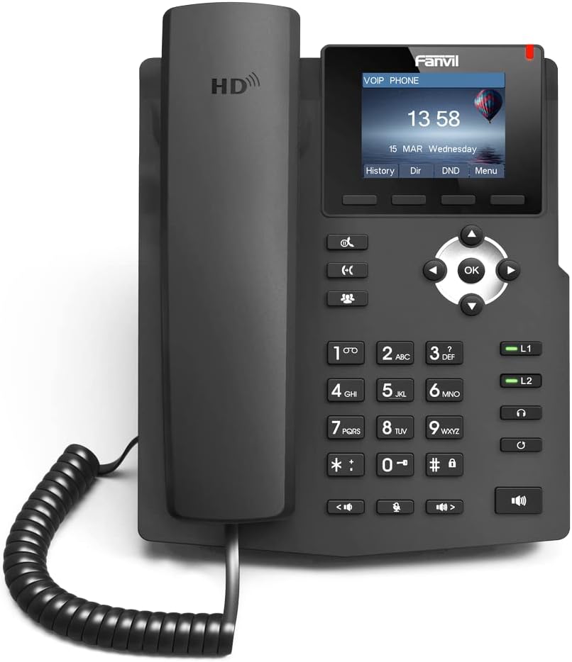 Fanvil X3S 2-Line Color Screen SIP Phone (Not PoE) - Includes Power Supply