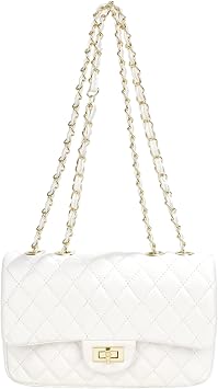 CEEKAY Womens Shoulder Bag, Diagonal Mini Bag, One Shoulder, Small Bag, Simple, Lightweight, Casual, Bag, Purse, Korean Fashion, Miscellaneous Goods, Chain, Cute, White