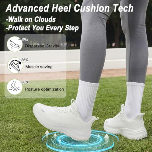 Image of Women's Slip On Walking Shoes Wide Cushion Running Tennis Shoes with Arch Support Insole, Non Slip Sole for Nursing Workout Gym Athletic Fashion Sneakers 6-12