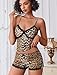 Avidlove Sleepwear Womens Sexy Pajamas Short PJ Lingerie Set Lace Cami Shorts Set Nightwear Brown Leopard M