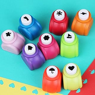 9PCS Christmas Tree and Snowflake Shape Mini Paper Craft Punch Shaper Punch Mini Handmade Hole Puncher Kids Craft DIY Hand...