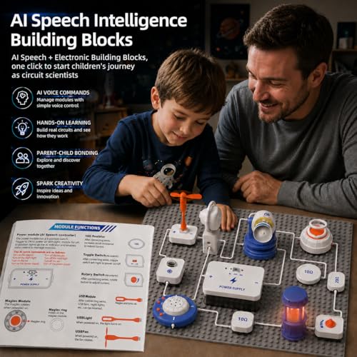 STEM Science Kit for Kids, 37 PCS Electronics Circuit Exploration Toy with 300+ Projects, Voice Control, Space Theme Experiments, Color Manual, DIY Educational Gift for Boys and Girls Ages 6+ — view 2