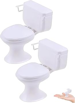 2Pcs White Plastic Decoration 1:12 House Toilet House Bathroom Furniture Mini Toilet Cake Decoration for Decoration Accessories