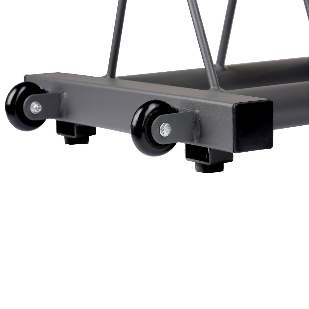 Suprfit Trudwin Hantelscheibenständer - Scheiben Trolly mit Segmenten für bis zu 8 Hantelscheiben, mobile Hantelscheibenablage mit 2 Transportrollen und Griff, stabile Stahlkonstruktion, Grau