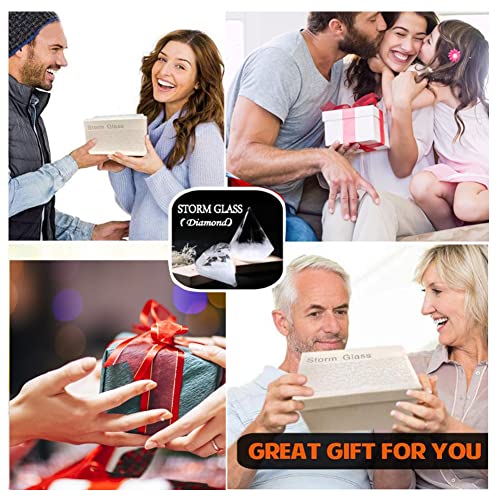 Sturm Glas Wetterstation | Diamant-Form Sturm Glas Wettervorhersage | Globe Storm Glass Cloud Forecaster Home Wettervorhersage Wukesify – Bild 4