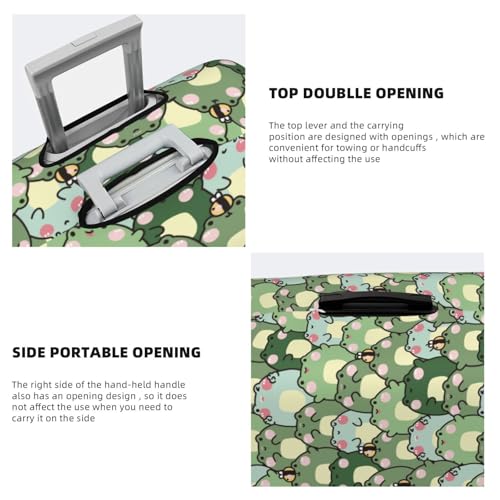 Cute Frog Print Luggage Cover For Suitcase,Washable Elastic Travel Suitcase Protector With Zipper Closure And Bottom Buckle – Fits 18-32" Luggage-Medium3