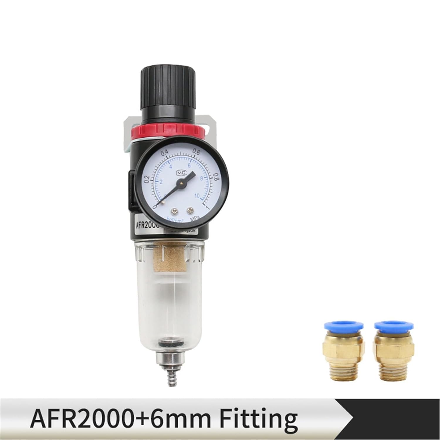 AFR-2000 Pneumatic Filter Regulator Air Treatment Unit Pressure Switches Gauge AFR2000(AFR2000-PC 6mm)