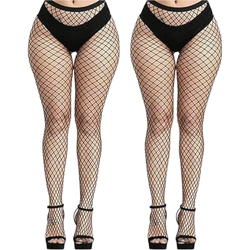 Women's Sexy Black Fishnet Stockings, Trendy Fashion Tights, One Size Plus Size Pantyhose