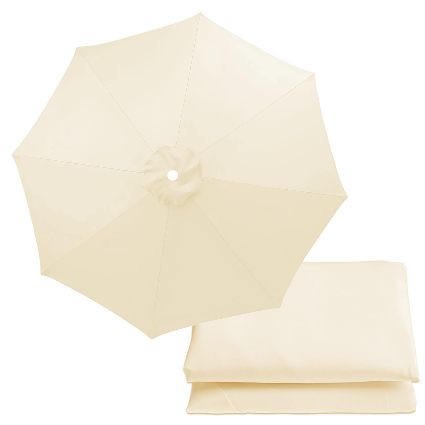 9.8ft/300cm Patio Umbrella Replacement Canopy 6 Arms/8 Arms Replacement Parasol Canopy Cover Replacement Cloth For Cantilever Umbrella(Color:White,Size:8 ribs-2.7m(8.8ft))