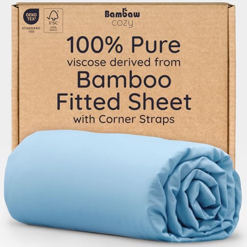 Bambaw 100% Viscose Derived from Bamboo Fitted Sheet, 16’’ Pocket