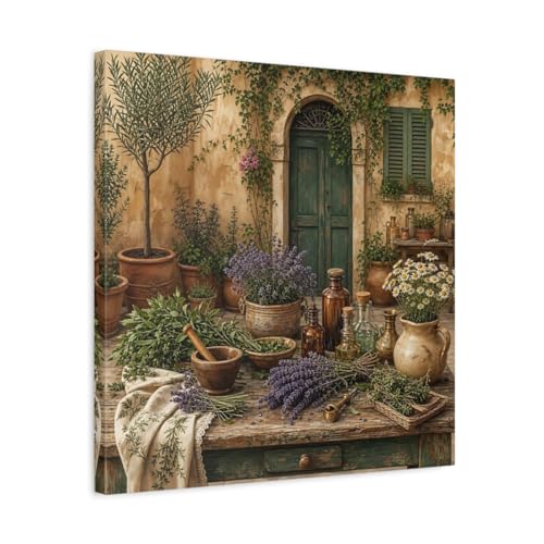 Tableau nature herbal rustique pour réveiller un mur blanc de cuisine
