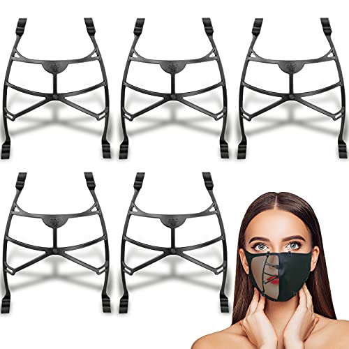 Face Mask Bracket 3D Inner Support Frames for Glasses Wearers Comfortable, New Upgrade Clip Design, Keep Adult Eyeglasses from Fogging and Allows Women to Wear Lipstick without Smearing,Face Mask Frames to Keep Masks off Your Face 5 Pack