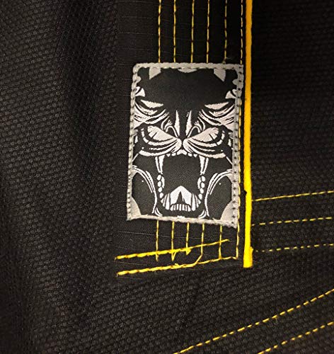 Shogun Fight Jiu Jitsu Gi Ultra Light 'Kanji' 350Gsm Pearl Weave Cotton Premium Bjj Black And Gold A4 #TOP4