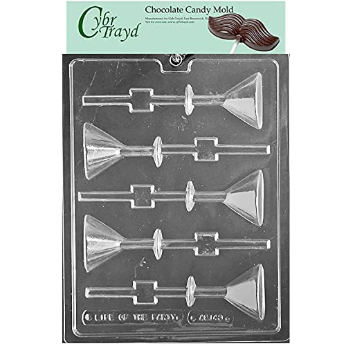 Cybrtrayd Life of the Party Martini Glass Lolly All Occasions Chocolate Candy Mold in Sealed Protective Poly Bag Imprinted with Copyrighted Cybrtrayd Molding Instructions