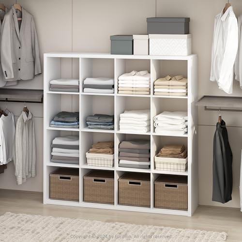 Furinno Cubic Closet Organizers and Storage, 16-Cube Closet Organizer, Open Shelf Closet Storage...