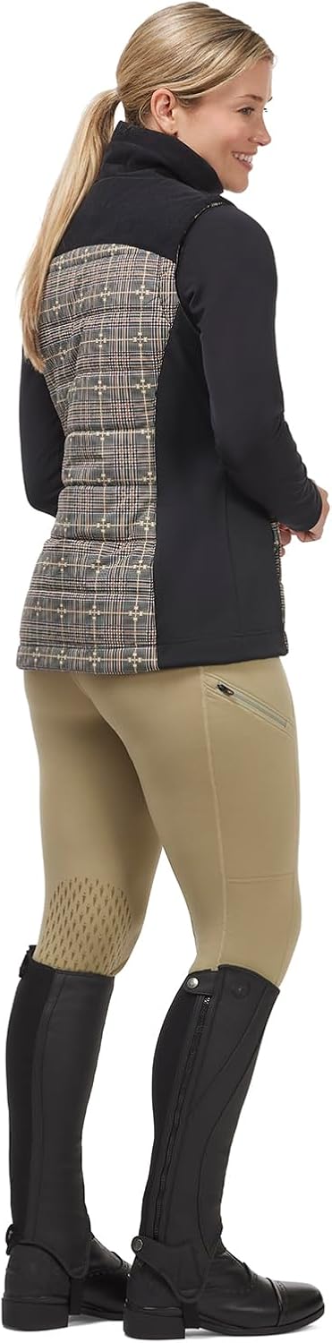 Kerrits Women's Bits Of Plaid Quilted Equestrian Vest – Insulated Winter Horse Riding Vest, Warm, Stretch Sides, Easy Fit
