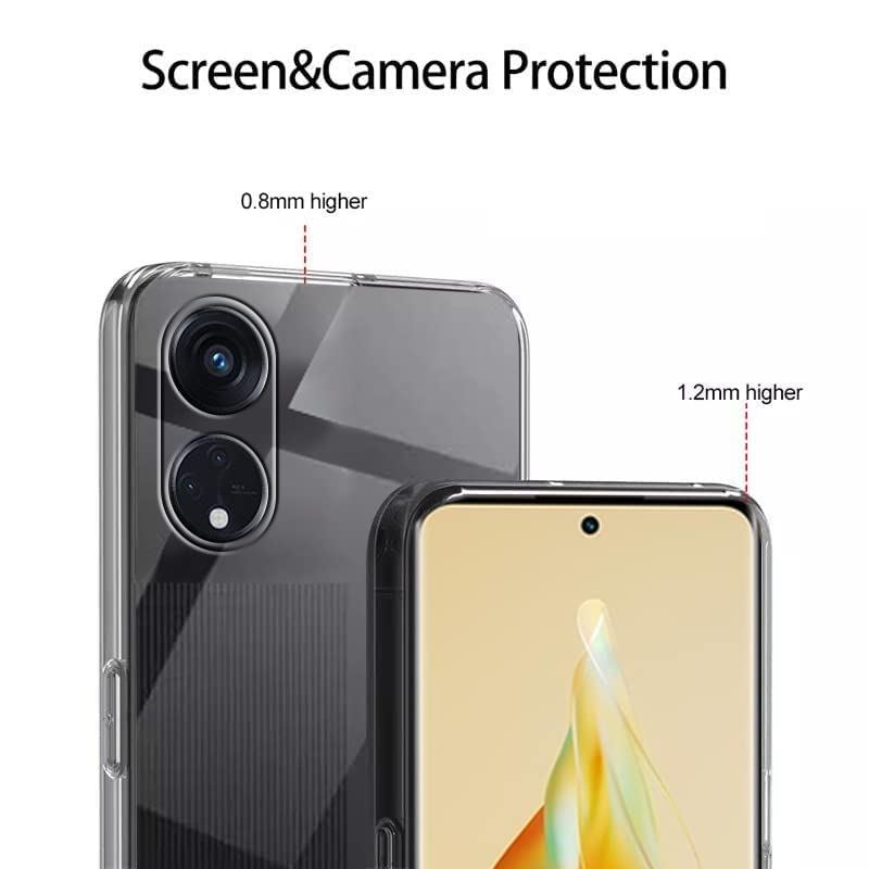 Image of NISHTECH Silicone for Oppo Reno 8T 5G Premium Transparent Hybrid Soft Slim Dust Proof Back Case Cover with Camera Protection
