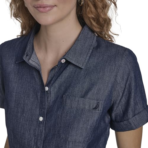 Image of Nautica Women's Button Front Short Sleeve Camp Shirt