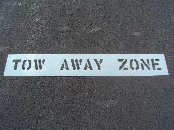 4" Tow Away Zone Stencil - 4 Inch Letters - 60 Mil - Parking Lot Stencil - (1/16" Thick) (.062") American Striping Co.
