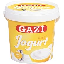 Gazi S zme Yoghurt - 2 x 1 kg - Puncture-resistant Cream Yoghurt with 10% Fat Extra Creamy in Flavour Especially Suitable for Sauces Soups Desserts Porridge or Cereal