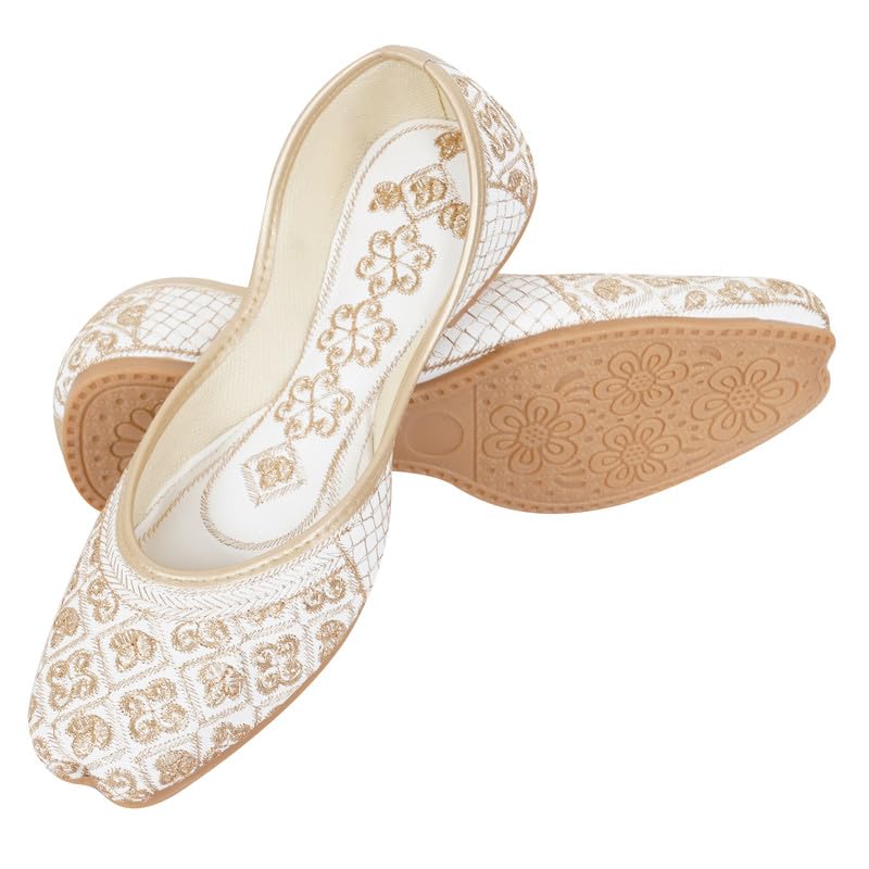 Image of DFR Women Juti | Embroidered Rajasthani Mojari Girls Shoe