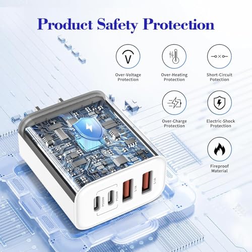 Image of iPhone 17 16 USB C Fast Charger Block,USB C Charging Block 2Pack 40W Type C 4in1 Multiport Fast Plug Apple Charger for Apple iPhone 17 Pro Max /Air /17 Pro /16 Plus /16e /15 ProMax /14 /13 /12 /XsMax /XR /X,iPad