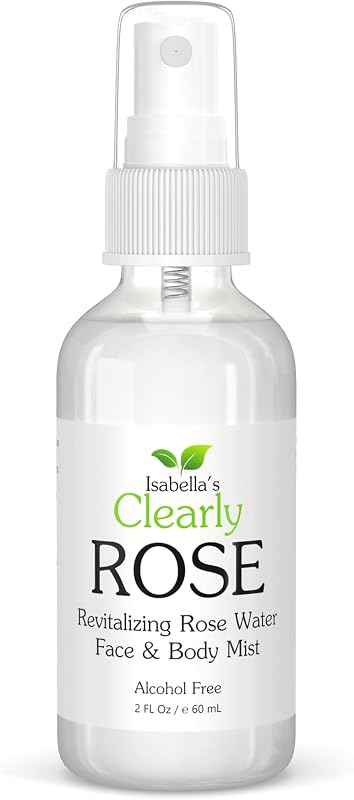 Bruma de água de rosas Isabella's Clearly ROSE para rosto, corpo, cabelo e ambientes, 60 mL