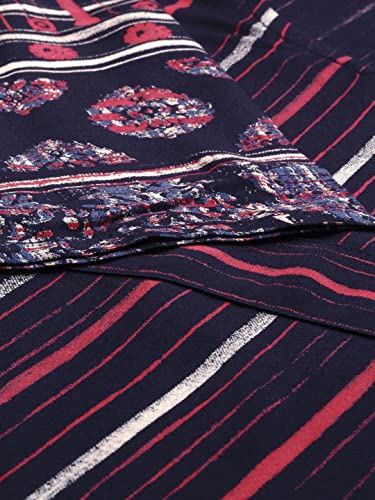 Image of Ayukta Women's Geometric Regular Cotton Printed Straight Kurta