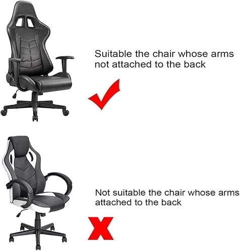 Miniatura 6 de LUCOJET Funda para silla de oficina para videojuegos, elástica, lavable, antipolvo, para sillón, silla giratoria, silla de juegos, silla de jefe de