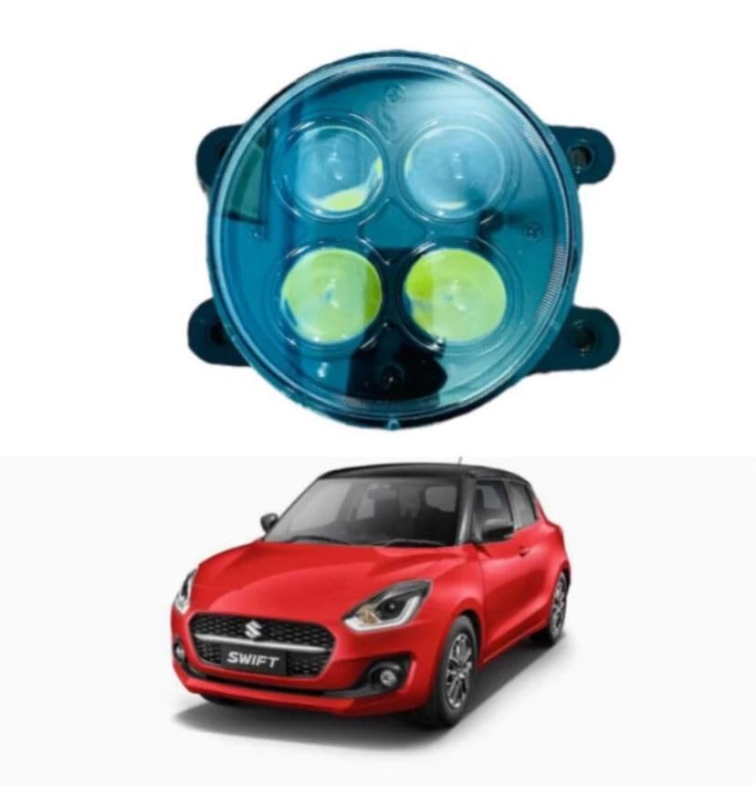 JUST MOD 4 Lens White Led fog lamp light Universal & Compatible with Suzuki Cars (2 piece)