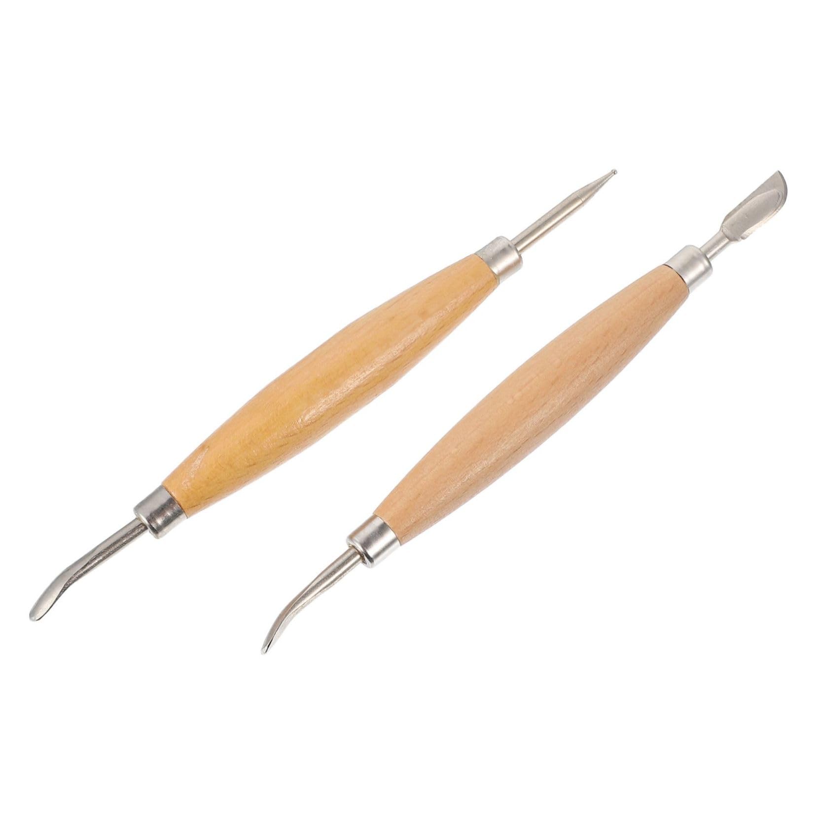 Beatifufu 2pcs DIY Pottery Carving Tools Professional Ceramic Clay Tools Set for Sculpting