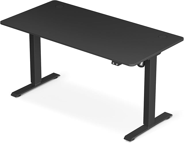 SONGMICS Biurko z elektryczną regulacją wysokości, 70 x 140 x (73-114) cm, stelaż stołu, z blatem, bezstopniowa regulacja, stal, czarne LSD012B02